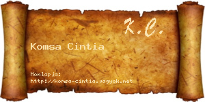 Komsa Cintia névjegykártya